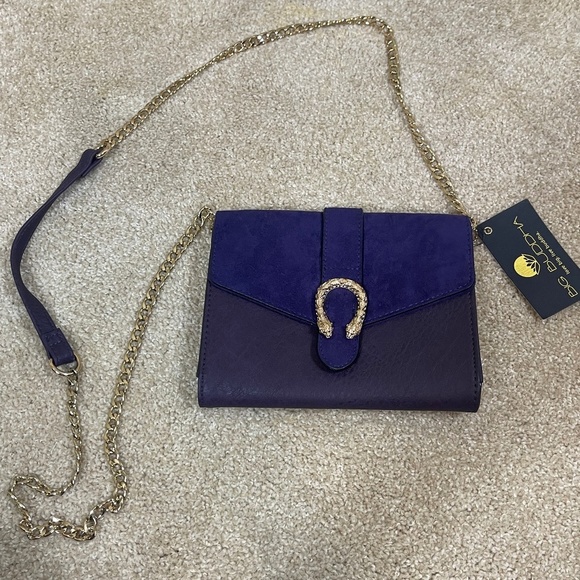 NWT Purple Suede Big Buddha Crossbody purse - Picture 3 of 5